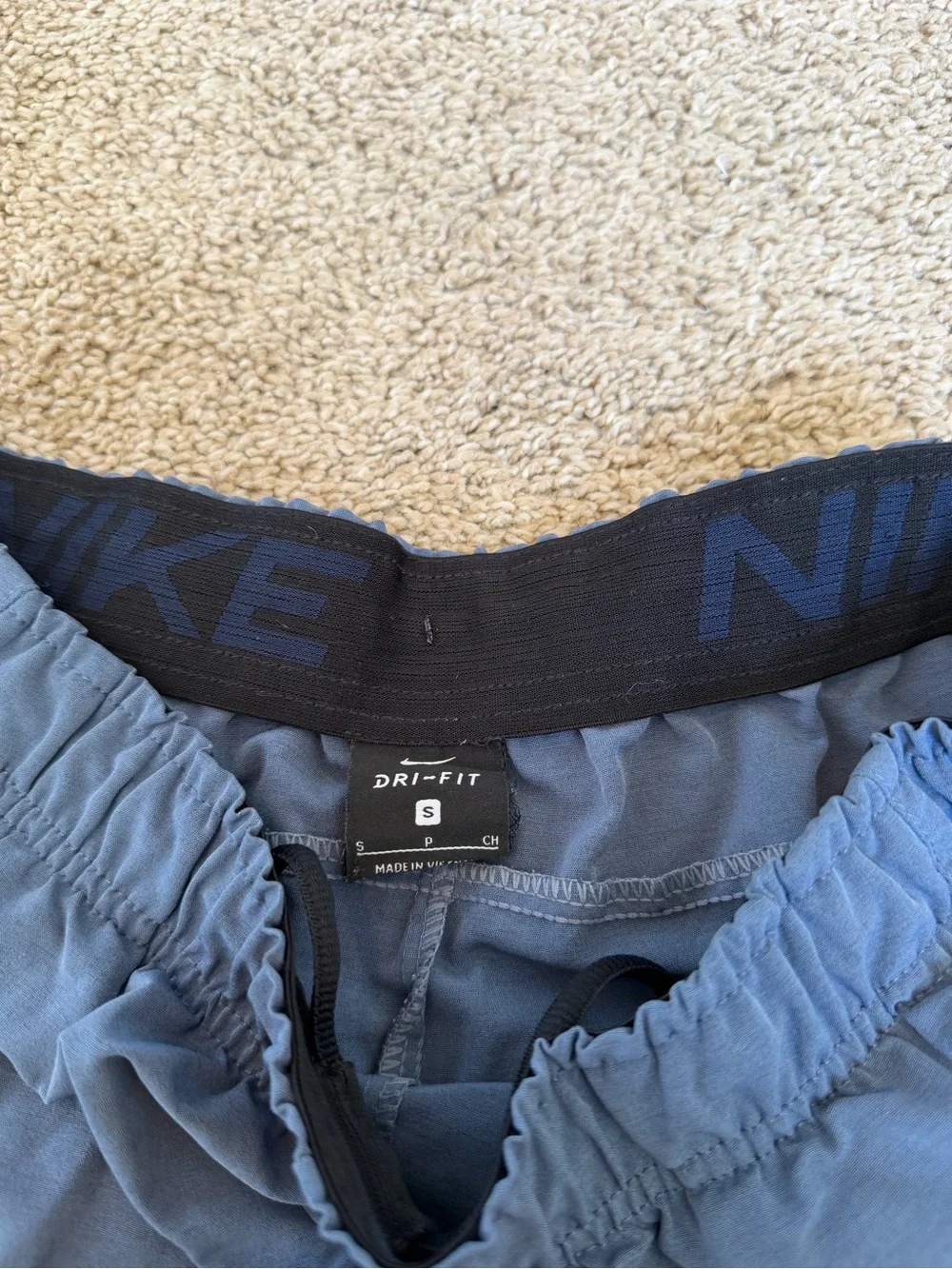Nike Men's Slate Blue Athletic Shorts with Navy Accents